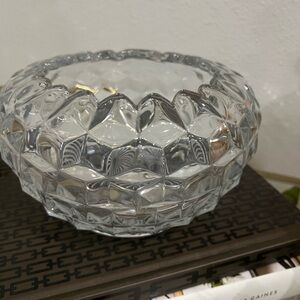 Clear Glass Textured Decorative Bowl - Home Accents